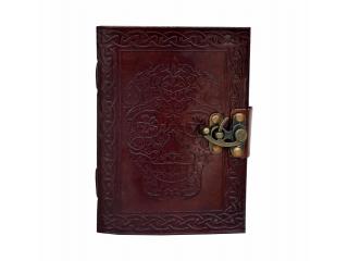 Celtic Shadow Day of the Dead Leather Embossed Journal with metal lock Look Dairy
